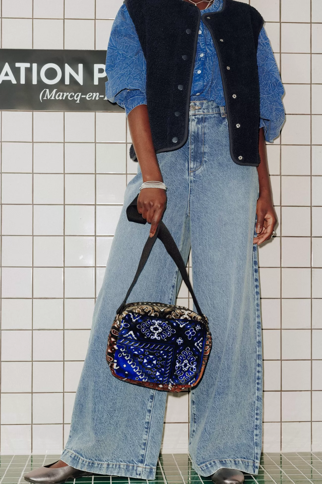 Sacoche en velours LALLA - Imprimé multicolore | Promod Sale