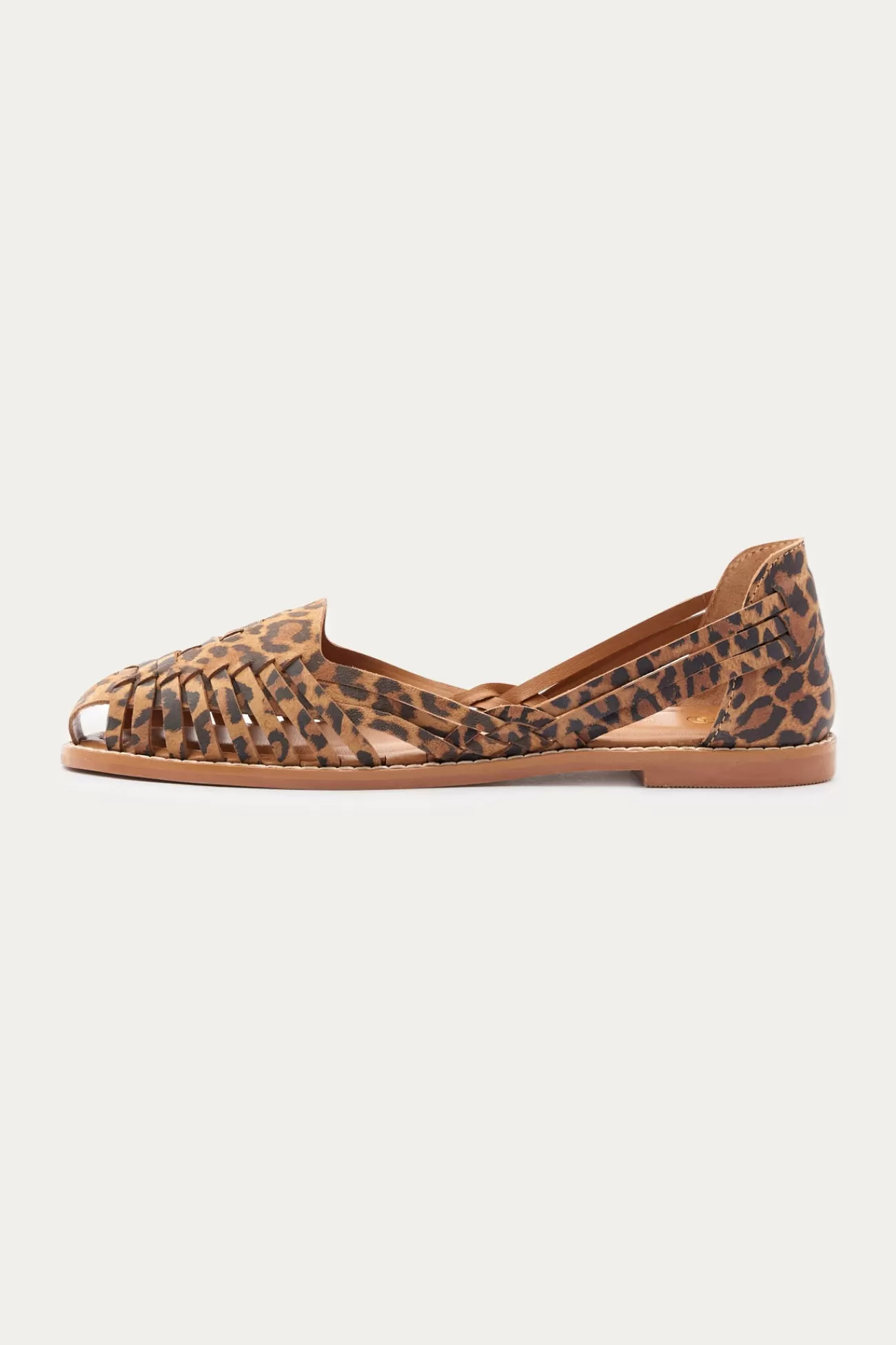 Sandales plates en cuir suédé - Imprimé multicolore | Promod Discount