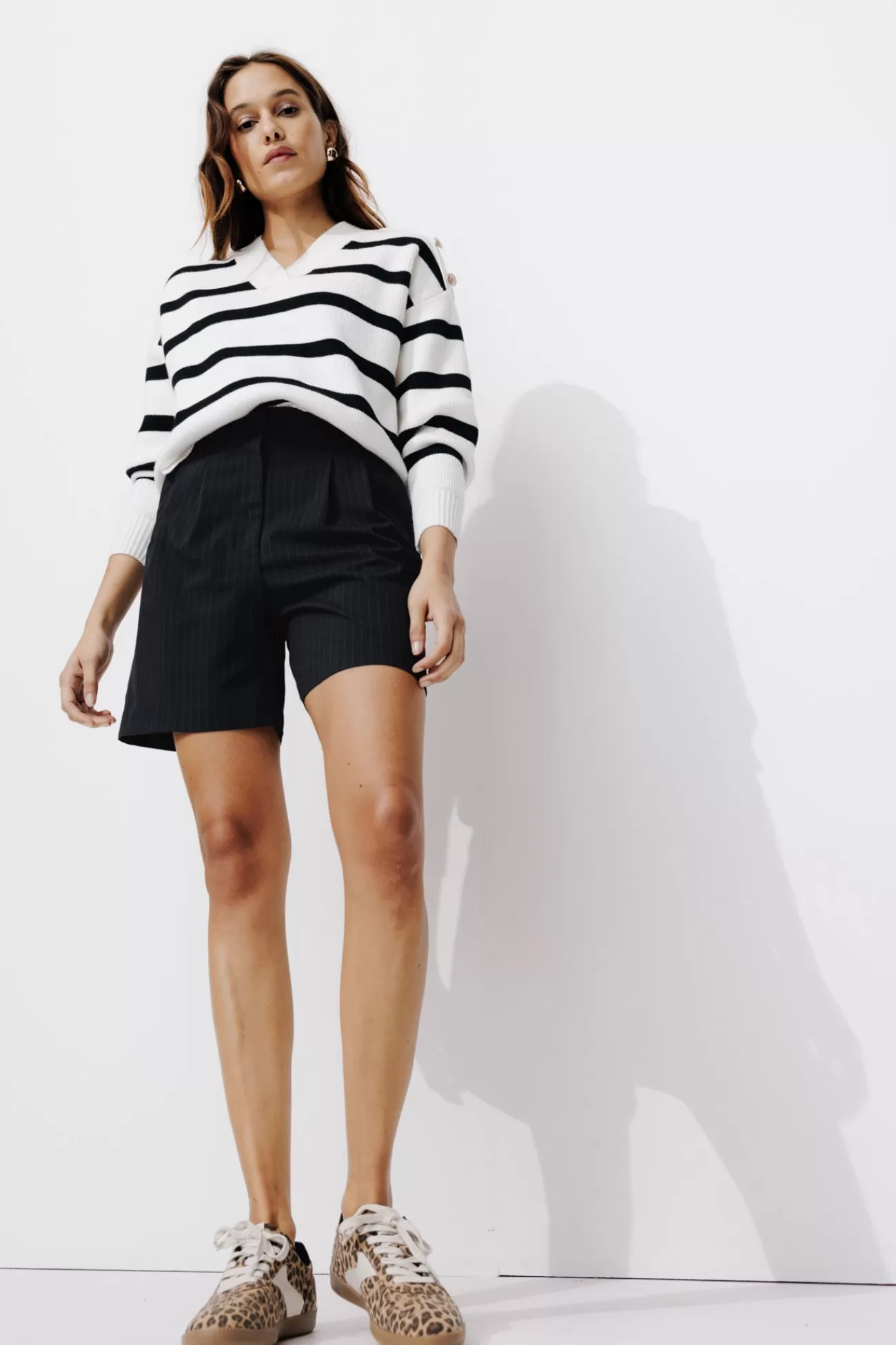 Short chic rayé Femme - Imprimé marine | Promod Store