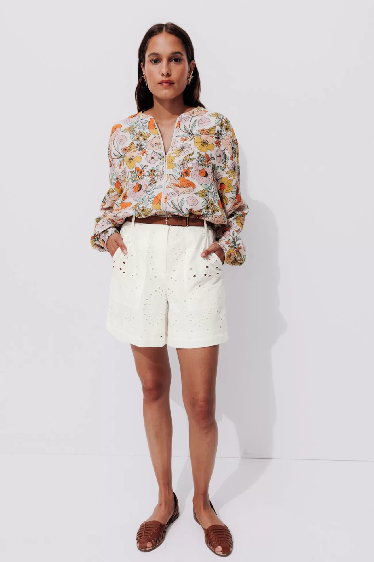 Short en broderie anglaise - | Promod Fashion