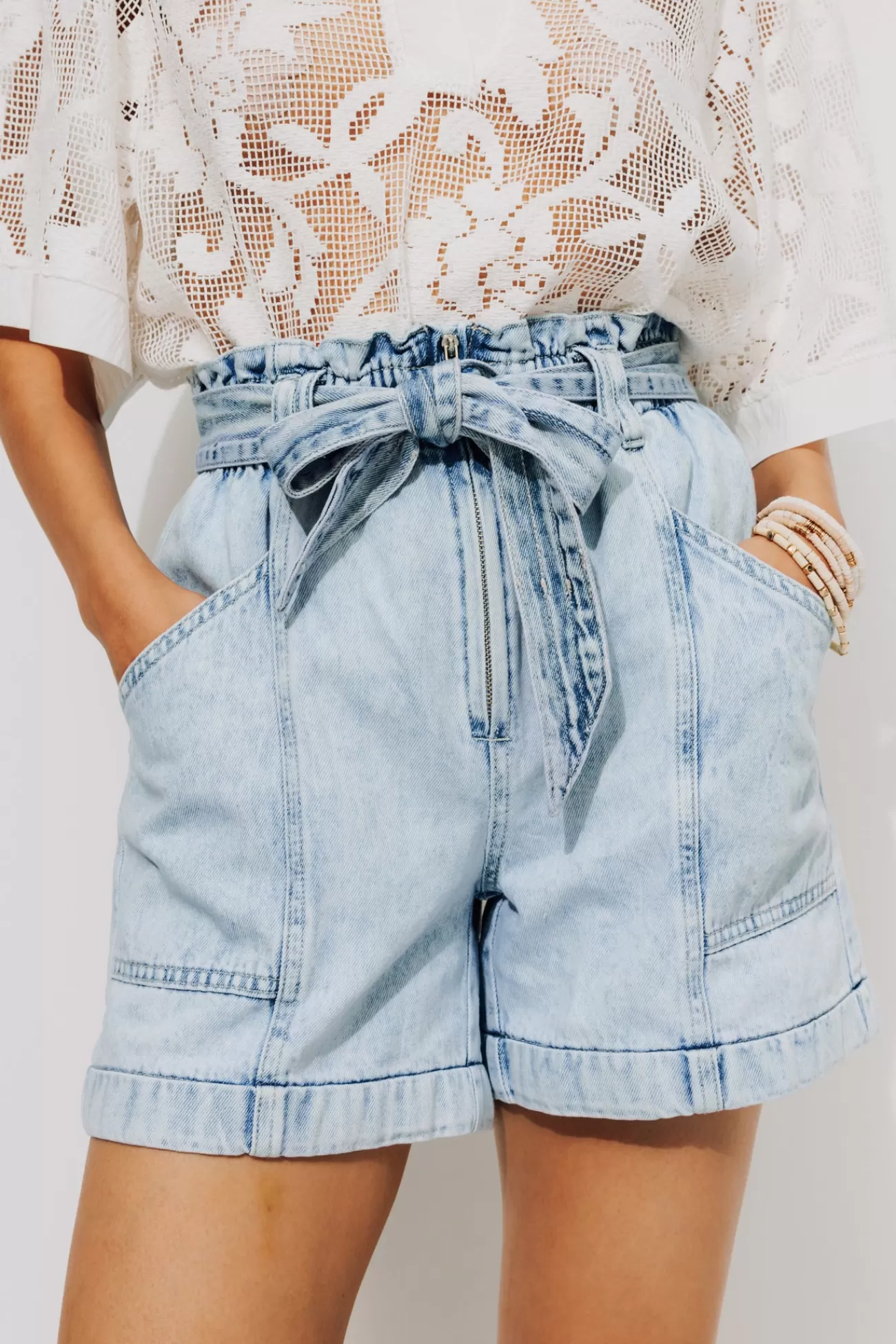Short en jean taille haute - Jean clair | Promod Sale