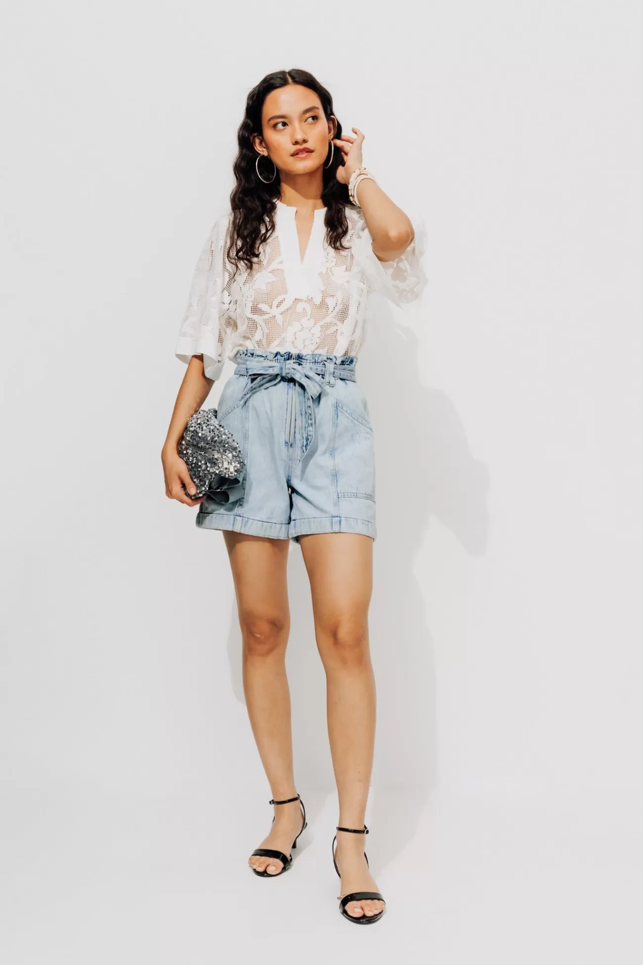 Short en jean taille haute - Jean clair | Promod Sale