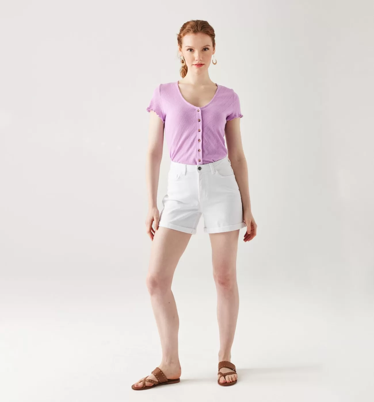 Short en toile unie Femme - | Promod Discount