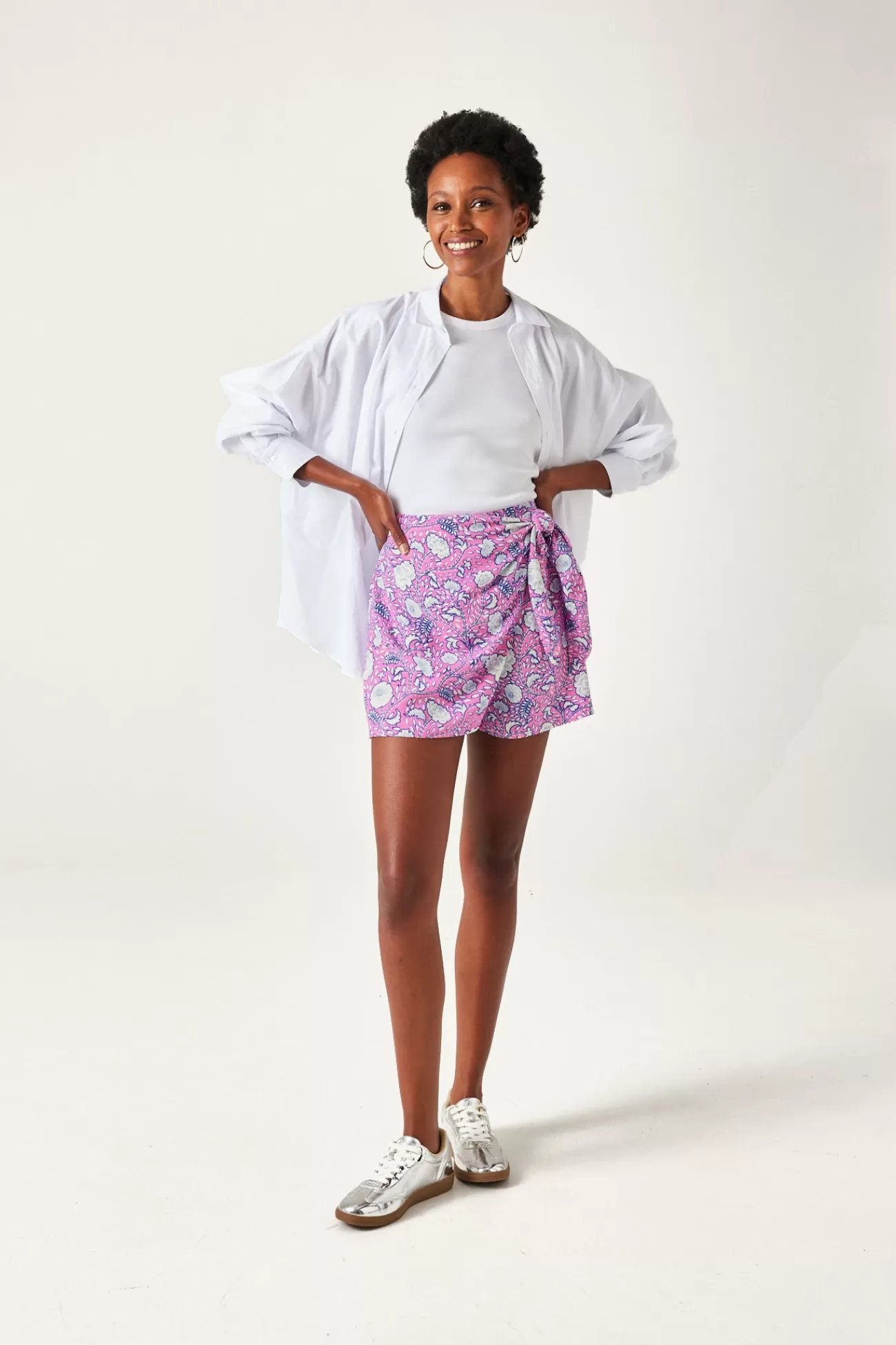 Short fluide motifs indiens - Imprimé rose | Promod Hot