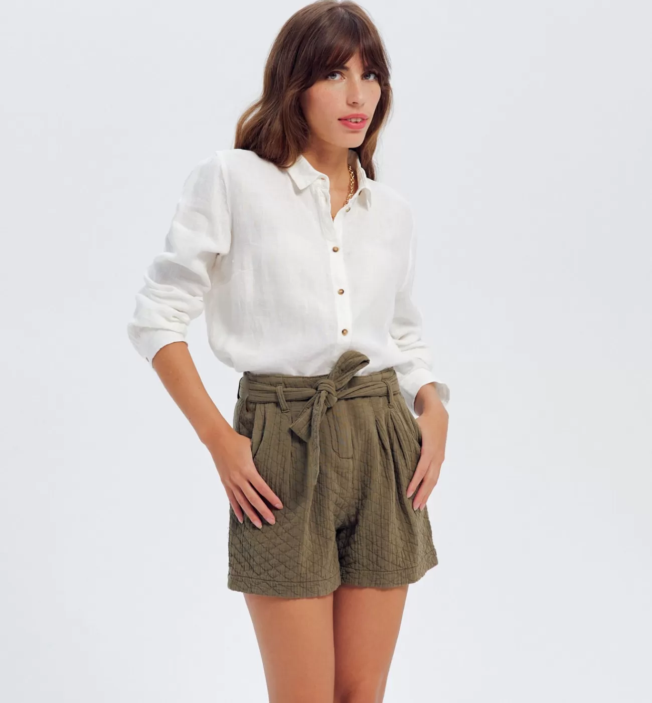 Short uni matelassé Femme - | Promod Clearance