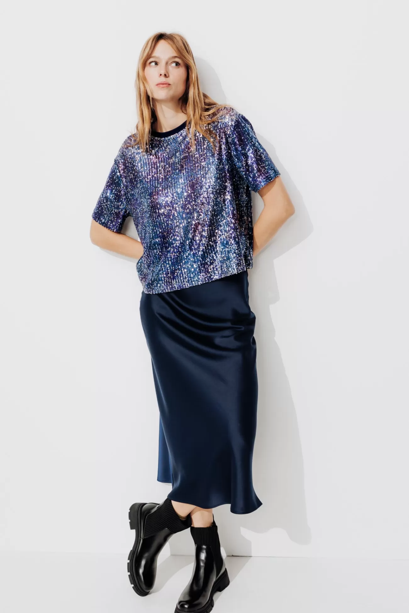 T-shirt à paillettes Femme - Imprimé multicolore | Promod Hot