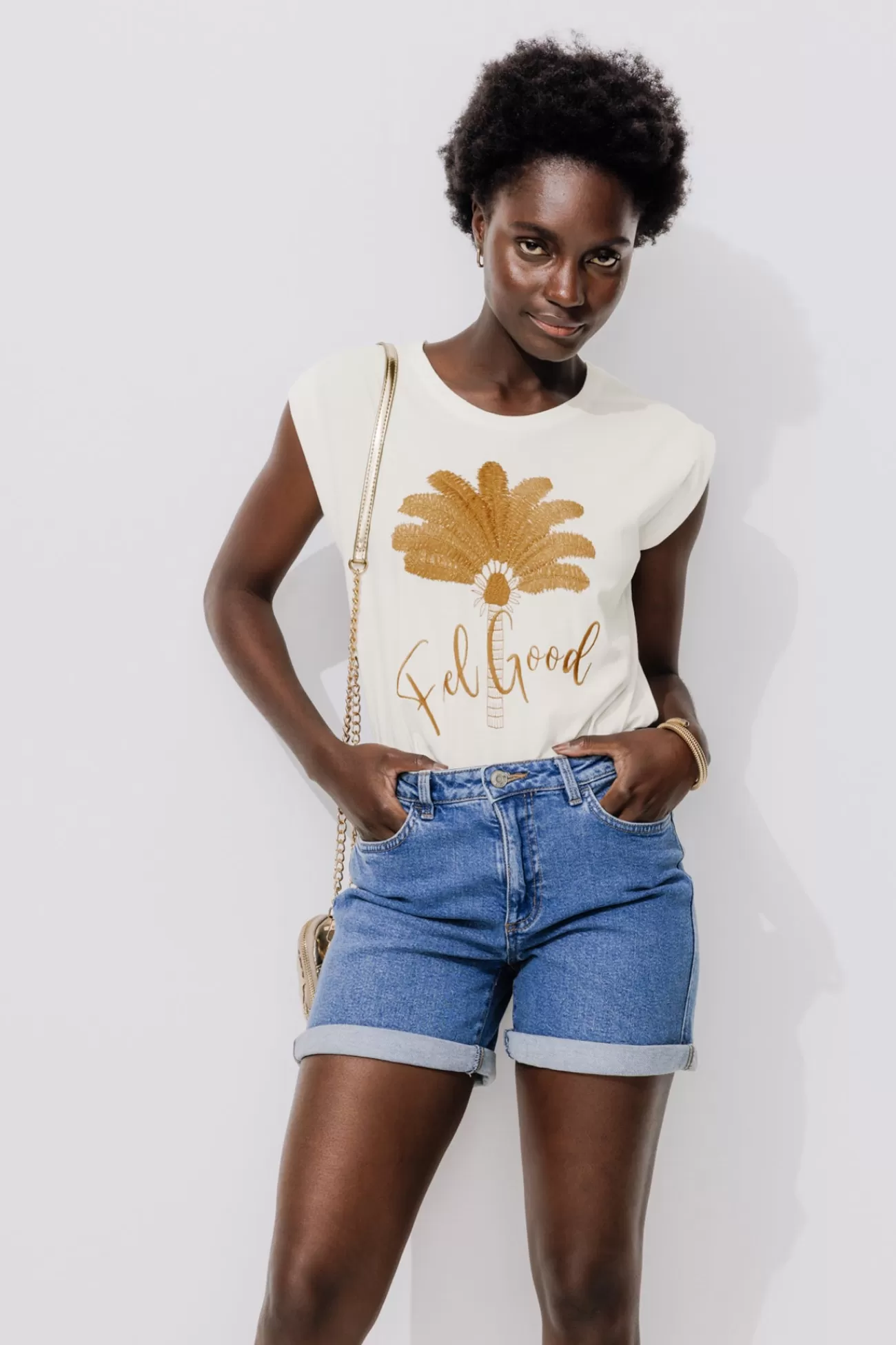 T-shirt brodé Femme - Imprimé écru | Promod Fashion